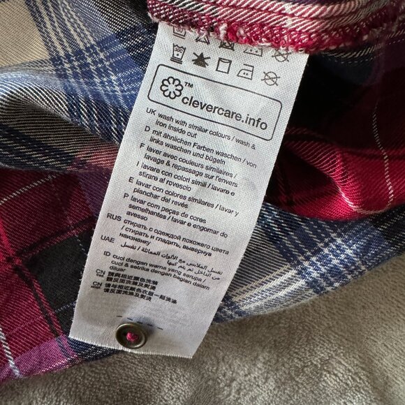 EUC Esprit Red, White, Black & Blue Plaid Button Down Shirt Sz 10 - Picture 4 of 4